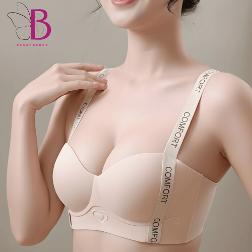 Women Sports Bra Elastic Shoulder Strap Letter Print Wireless Underwear 3D Cup Shockproof Push-up Sport Yoga Daily Lady Bra